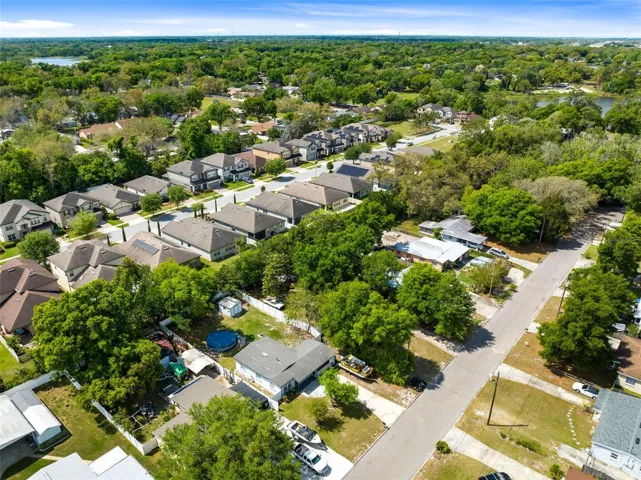 Aerial view of surrounding community.