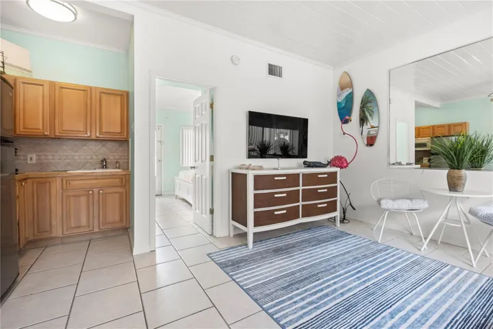 Updated furniture offers a bright, beach vibe.