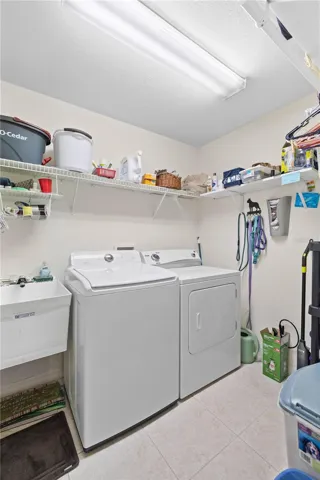 Spacious interior laundry and storage