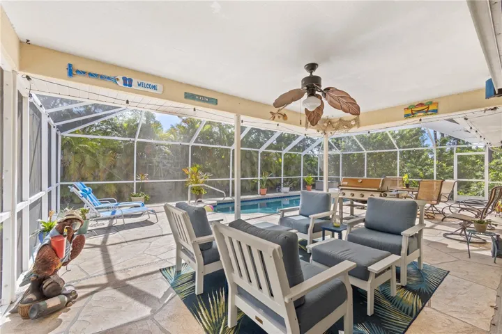 Covered Seating and Pool Patio Area