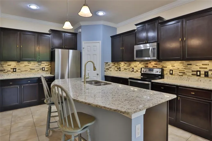 Kitchen huge center island with prep sink!