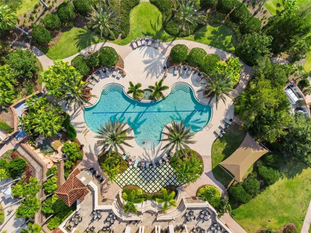 Aerial of the pool at The Club House