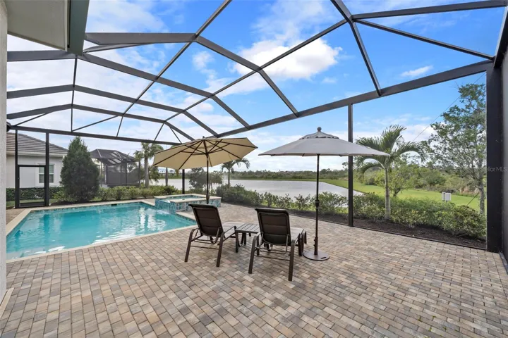 Extra-wide patio around pool
