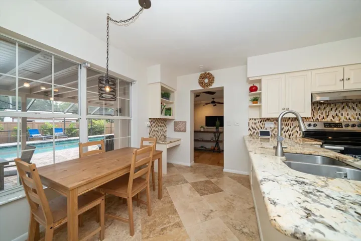 Kitchen to family room!