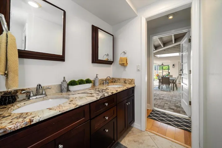 Primary bathroom also has access to the pool area!