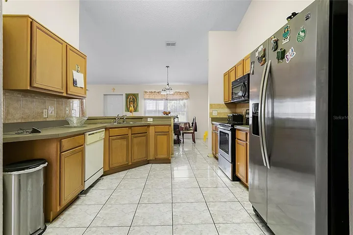 Spacious kitchen with generous prep area