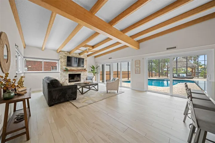 Living room with staged furniture