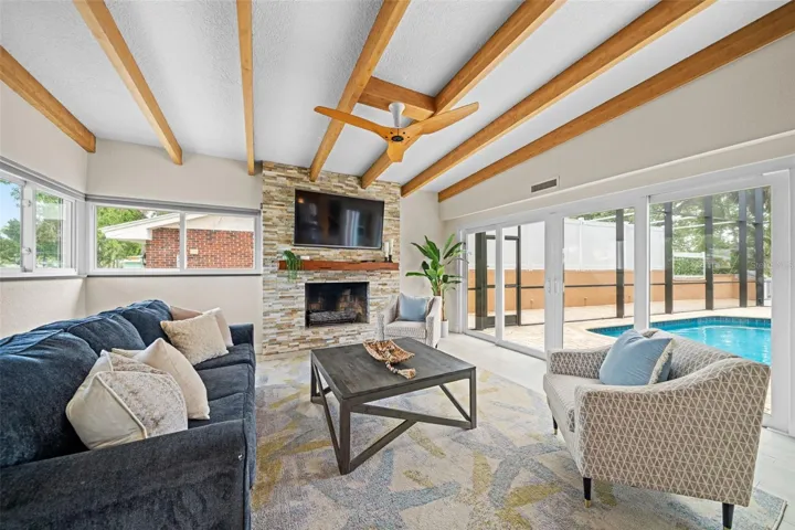 Living room with different furniture