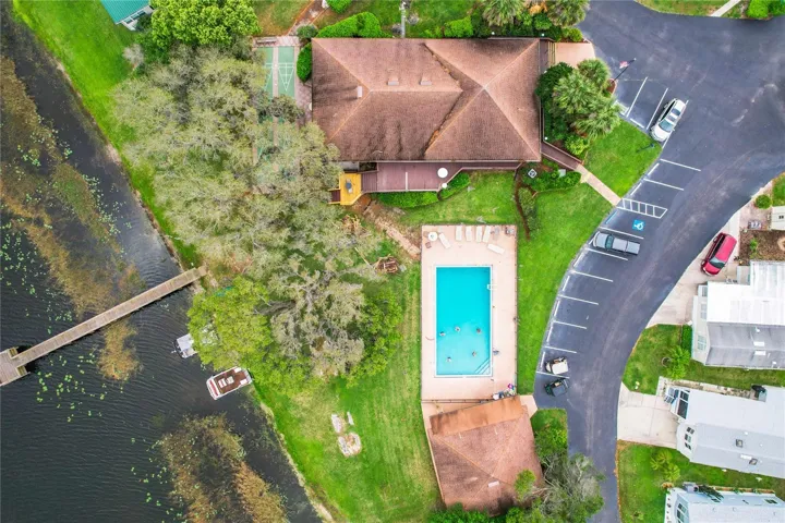 Dock, pool and clubhouse