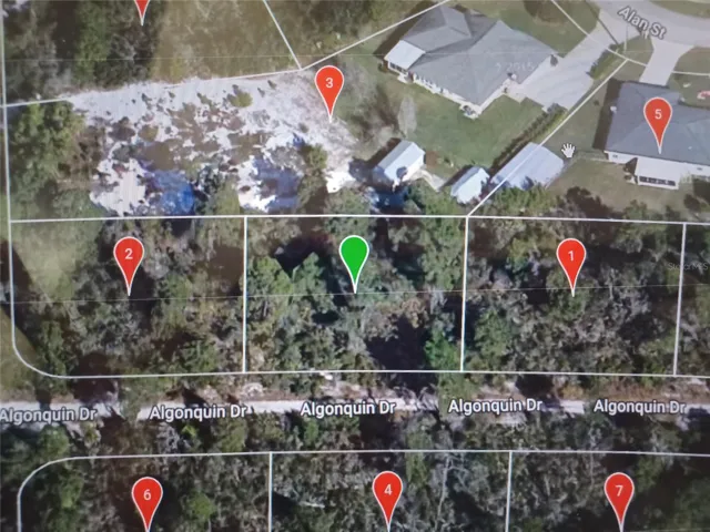 Land for sale is the green balloon.