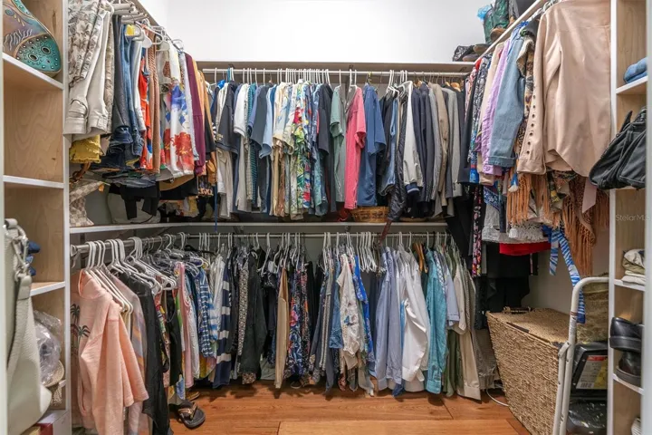 Walk in closet in master
