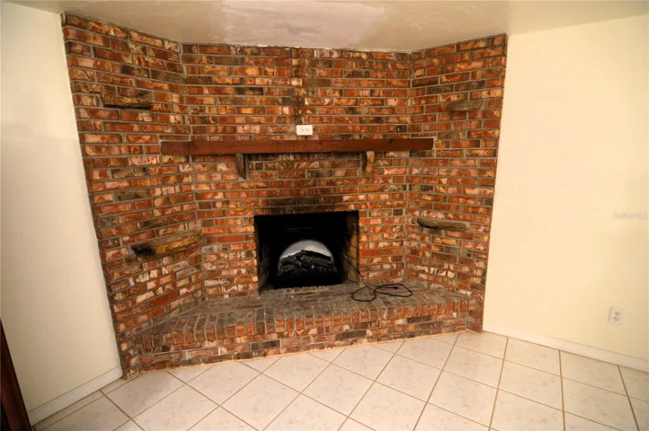 Wood burning fireplace