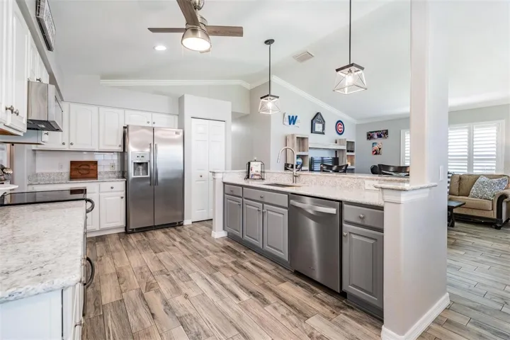 Kitchen with family room view