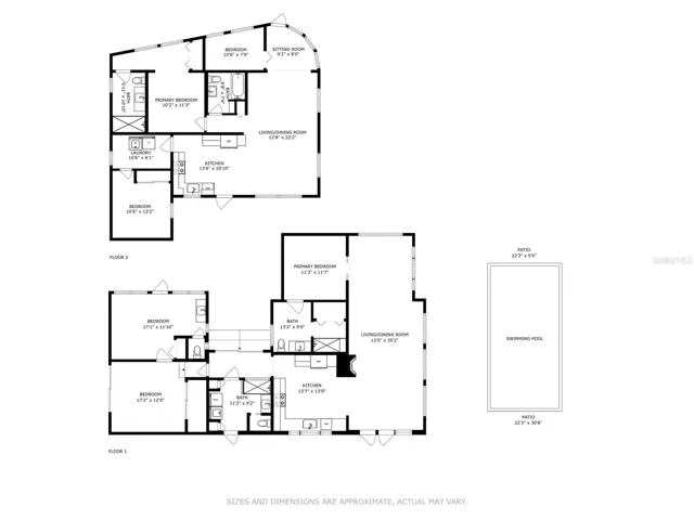 Floor Plan for 19806 & 19808 (approximate measurements)