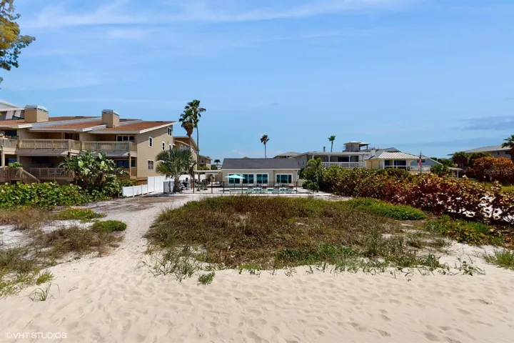 View from beach towards property