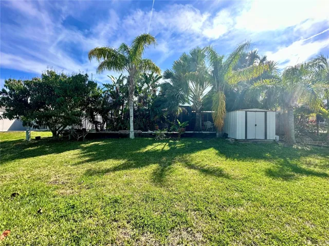 Back of property, storage shed