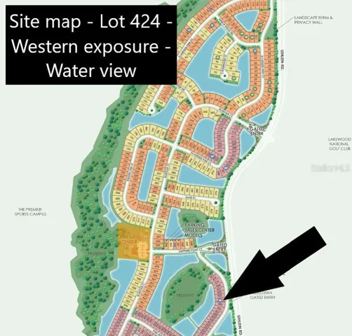 Map showing the location of lot 424