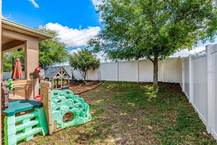 Fenced in backyard