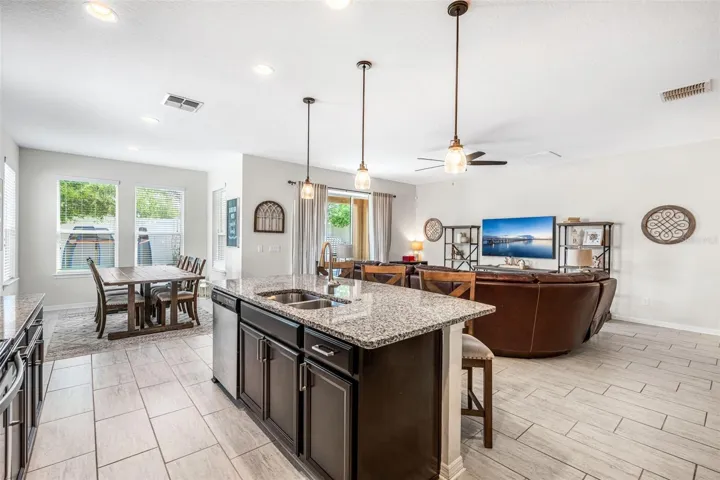 Open concept kitchen/living