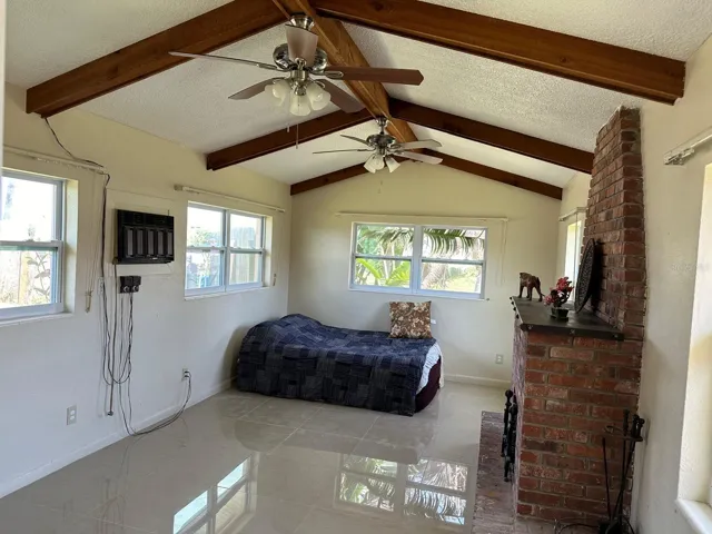 bedroom w/chimney