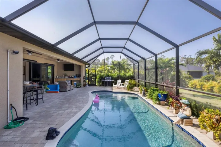 Salt water pool with heater