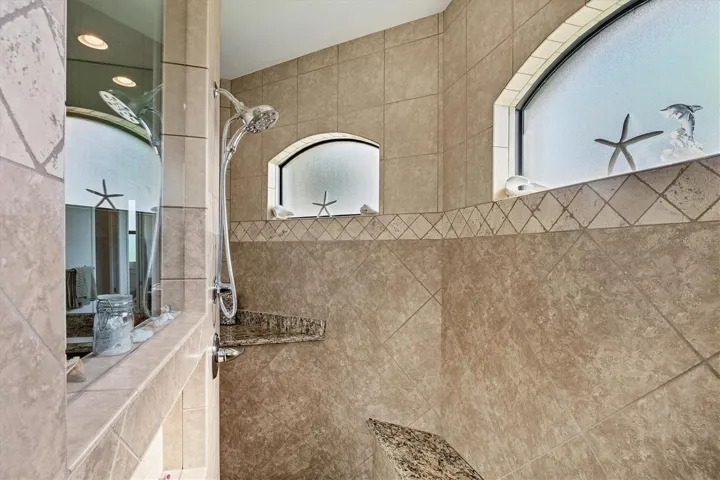 Primary ensuite/ walk through shower