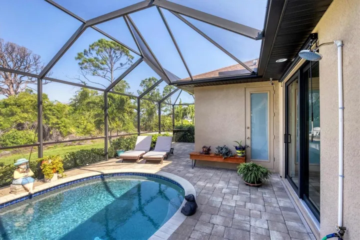 Salt water pool with heater