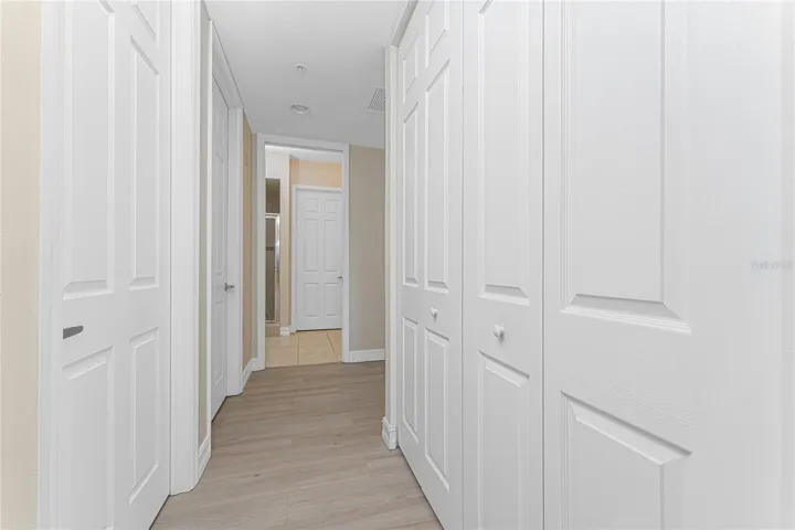 Hallway to Master ensuite bath - Wall Closet and walk in closets