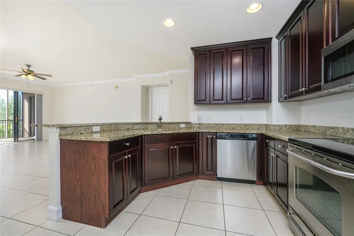 Granite Counter , Solid wood cabinetry