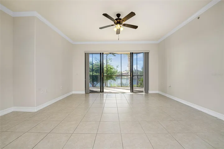 Crown Molding enhance this well designed living space