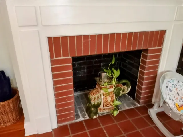 Living room fireplace