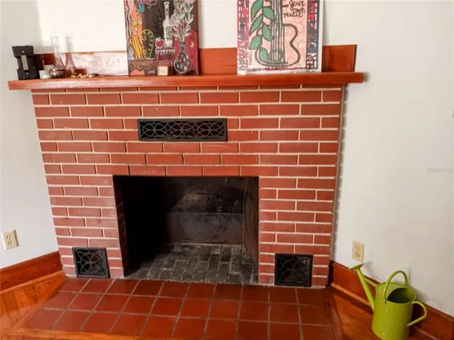 Dining room fireplace