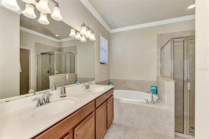 Primary Bathroom with Dual Sinks & Soaking Tub