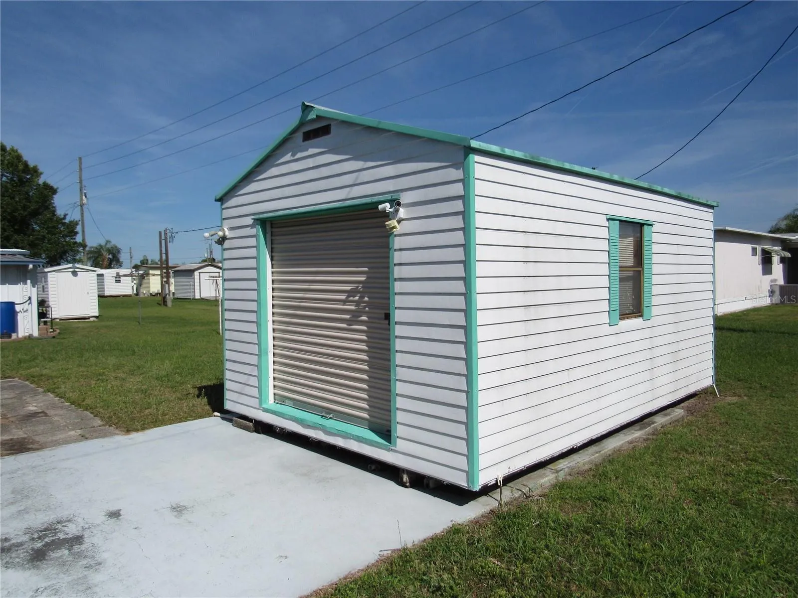 Freestanding shed.