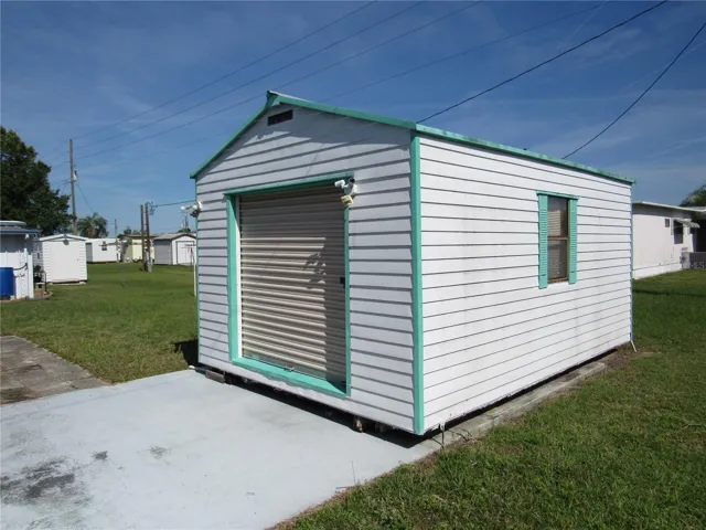 Freestanding shed.