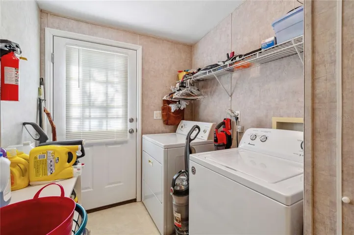 Inside laundry area.