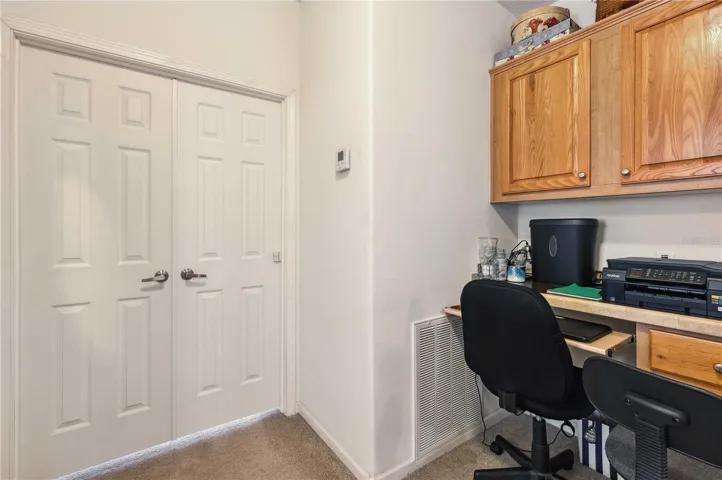 Build-in desk just outside the family room.
