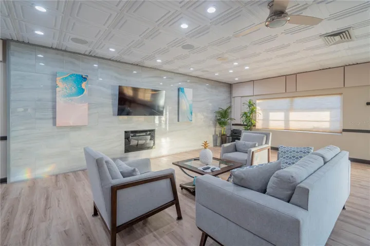Clubhouse TV and lounge area