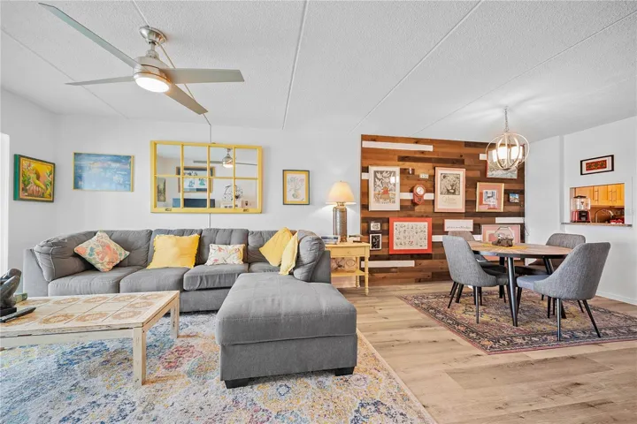 Living and dining room area