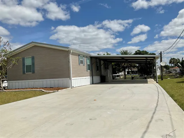 Front view extended driveway