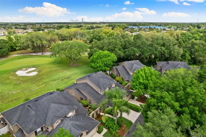 aerial view above unit looking out to hole 8