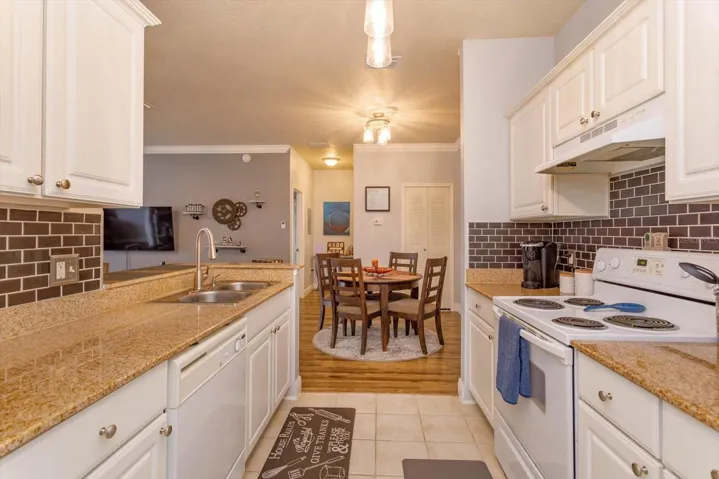 Kitchen has new subway tile backsplash