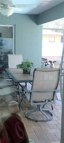 Large outdoor lanai and patio area