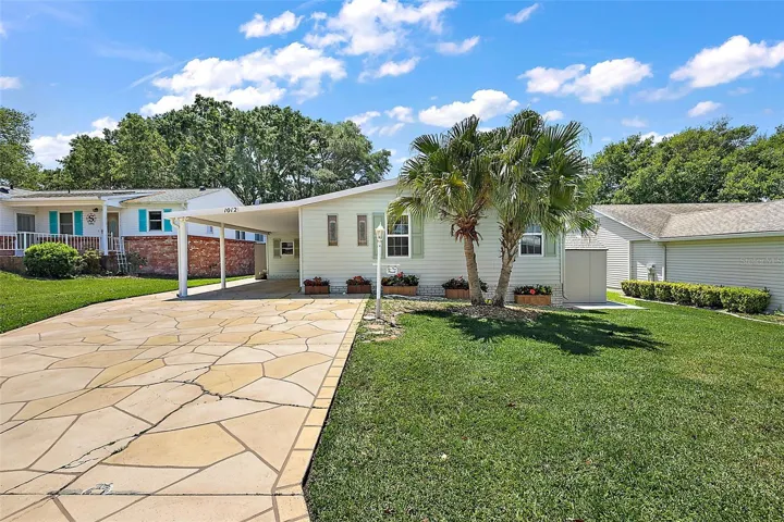 Front of Home with Stamped Concrete Driveway