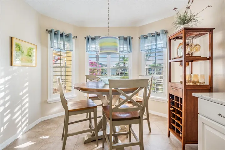 Breakfast nook adjoins kitchen