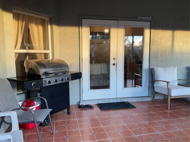 French doors to living room