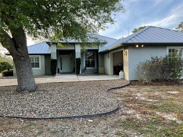 Front view with side entrance garage