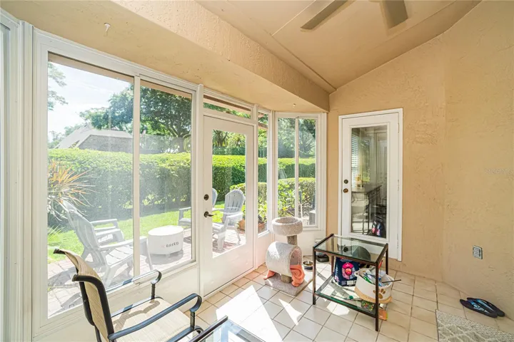 Double paned-glass patio
