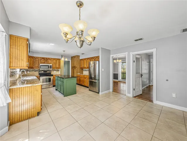 Looking into Kitchen from eating area