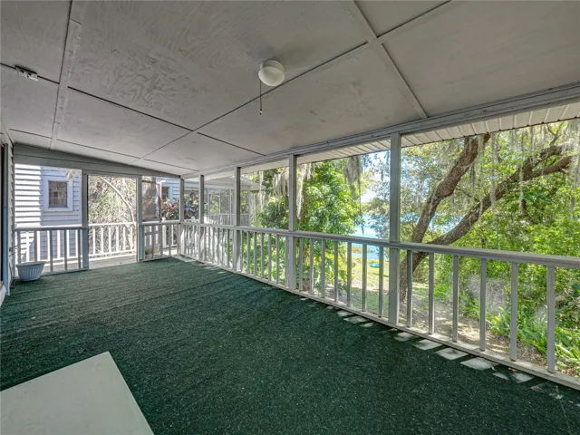 Screen porch overlooking lake